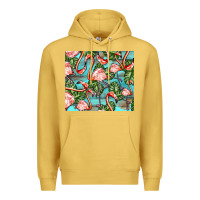 Antique Gold flamingos with leaves Premium Hoodie - BarkalooDesign