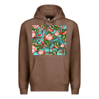 Chestnut flamingos with leaves Premium Hoodie - BarkalooDesign