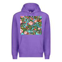 Purple flamingos with leaves Premium Hoodie - BarkalooDesign