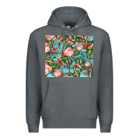 Rock flamingos with leaves Premium Hoodie - BarkalooDesign