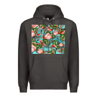 Smoke flamingos with leaves Premium Hoodie - BarkalooDesign