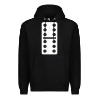 Black double six dominoes tshirt halloween costume 6 6 domino game t shirt Premium Hoodie - baoMotion