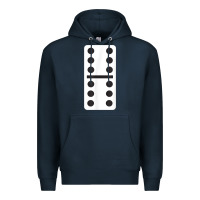 Navy double six dominoes tshirt halloween costume 6 6 domino game t shirt Premium Hoodie - baoMotion