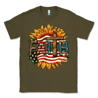 Army Green Faith USA Classic Tee - FaDigitalArtStudio