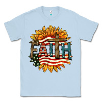 Dusty Blue Faith USA Classic Tee - FaDigitalArtStudio