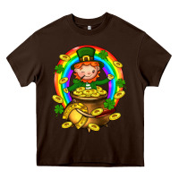 Chocolate Brown Dwarf Cauldron St. Patricks Heavy Core Tee - BundleAndBundleShop