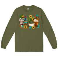 Army Green Coffee cups Long Sleeve Tee - Artiststas