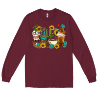 Burgundy Coffee cups Long Sleeve Tee - Artiststas