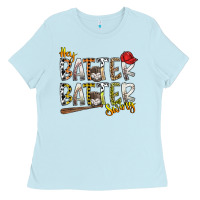 Baby Blue hey batter batter swing Ladies Tee - SublimationCraftShop