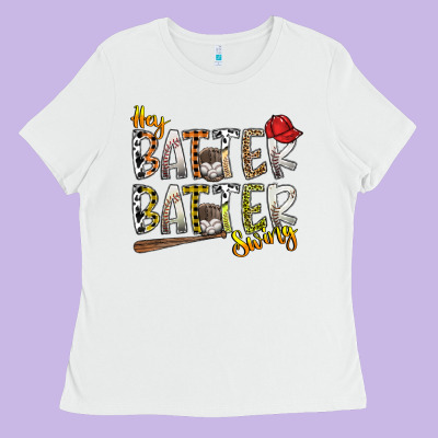 Hey Batter Batter Swing Ladies Tee Designed By Sublimationcraftshop
