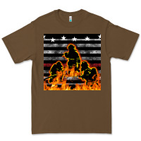 Cacao american firefighters seamless pattern Premium Tee - BundleAndBundleShop