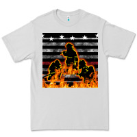 Dove Grey american firefighters seamless pattern Premium Tee - BundleAndBundleShop