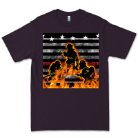 Plum american firefighters seamless pattern Premium Tee - BundleAndBundleShop