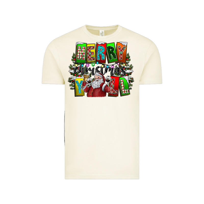 Merry Christmas Yall Vintage Tee by CowhideDigitalArt | Teevron