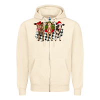 Sandshell Christmas heifers front view Zipper Hoodie - RanaPortraitStore