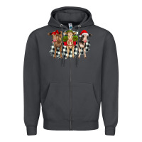 Smoke Christmas heifers front view Zipper Hoodie - RanaPortraitStore