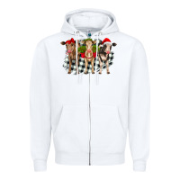 White Christmas heifers front view Zipper Hoodie - RanaPortraitStore