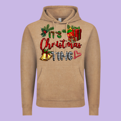 It's Christmas Time Vintage Hoodie Designed By Barkaloodesign