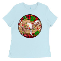 Baby Blue Nubian Goat Christmas Ladies Tee - LillyAllenDesigns