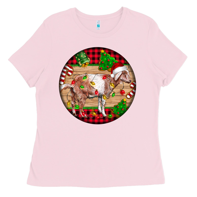 Nubian Goat Christmas Ladies Tee by LillyAllenDesigns | Teevron