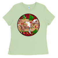 Matcha Nubian Goat Christmas Ladies Tee - LillyAllenDesigns