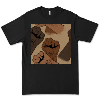 Black melanin raised fist seamless pattern Premium Tee - BundleAndBundleShop