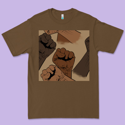 Melanin Raised Fist Seamless Pattern Premium Tee Designed By Bundleandbundleshop