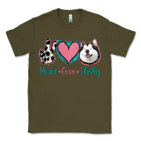 Army Green Peace Love Husky Classic Tee - Jasminsmagicworld