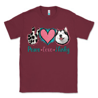 Burgundy Peace Love Husky Classic Tee - Jasminsmagicworld