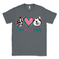 Charcoal Heather Peace Love Husky Classic Tee - Jasminsmagicworld