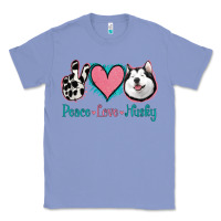 Colony Blue Peace Love Husky Classic Tee - Jasminsmagicworld
