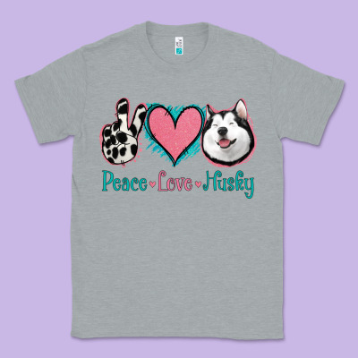 Peace Love Husky Classic Tee Designed By Jasminsmagicworld
