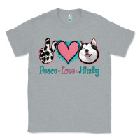 Heather Grey Peace Love Husky Classic Tee - Jasminsmagicworld