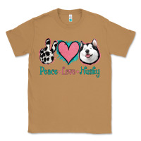 Toasted Coconut Peace Love Husky Classic Tee - Jasminsmagicworld