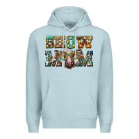 Blue Mist show mom brown calf eye glasses Premium Hoodie - BarkalooDesign