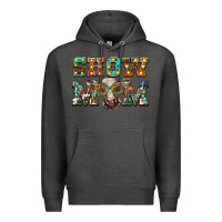 Charcoal Heather show mom brown calf eye glasses Premium Hoodie - BarkalooDesign