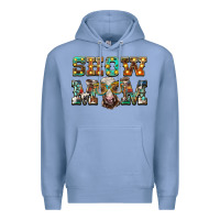 Colony Blue show mom brown calf eye glasses Premium Hoodie - BarkalooDesign