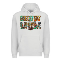 Dove Grey show mom brown calf eye glasses Premium Hoodie - BarkalooDesign