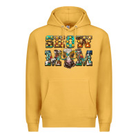 Mustard show mom brown calf eye glasses Premium Hoodie - BarkalooDesign