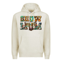 Oatmeal Heather show mom brown calf eye glasses Premium Hoodie - BarkalooDesign