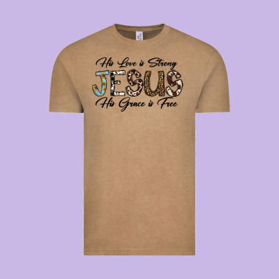 His Love Is Strong Jesus His Grace Is Free Vintage Tee Designed By Cowhidedigitalart