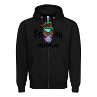 Black spooky mama skull Zipper Hoodie - RanaPortraitStore