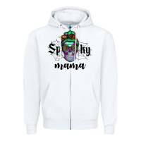 White spooky mama skull Zipper Hoodie - RanaPortraitStore
