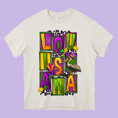 Mardi Gras Louisiana Heavy Core Tee Designed By Fadigitalartstudio