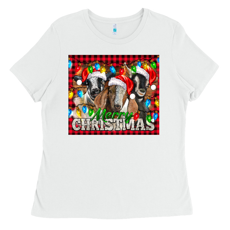 Merry Christmas  With Goats Ladies Tee by LillyAllenDesigns | Teevron