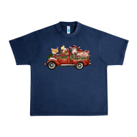 Navy christmas truck with farm animals Urban Heavy Tee - RanaPortraitStore