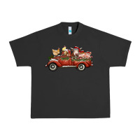 Pigment Black christmas truck with farm animals Urban Heavy Tee - RanaPortraitStore