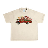 Christmas Truck With Farm Animals Urban Heavy Tee | Teevron
