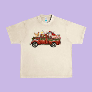 Christmas Truck With Farm Animals Urban Heavy Tee Designed By Ranaportraitstore