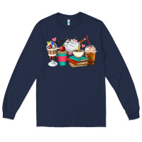 Navy Teacher Coffee Cups Long Sleeve Tee - Artiststas